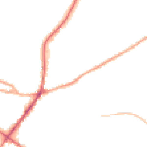Night-time road noise heatmap for WF17 0DT