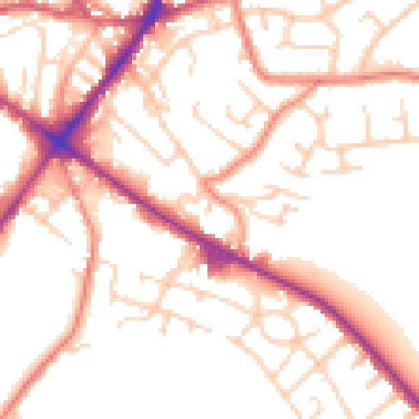 Daytime road noise heatmap for WF17 0EN