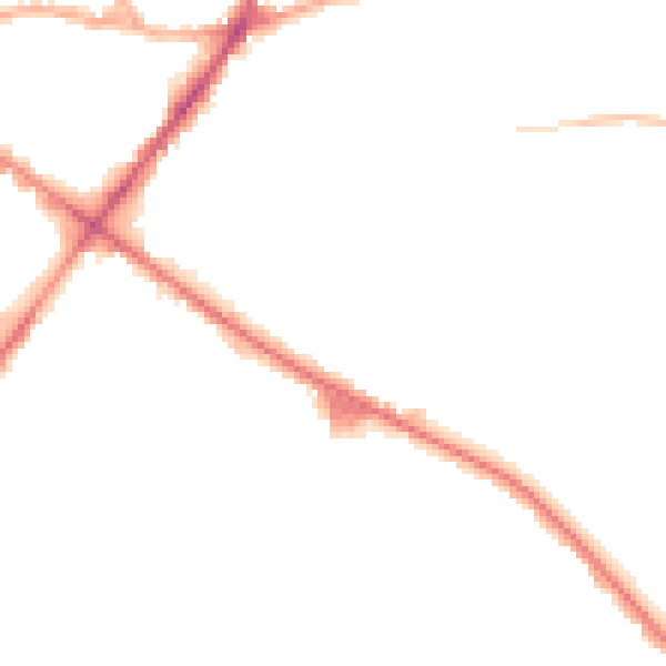 Night-time road noise heatmap for WF17 0EN