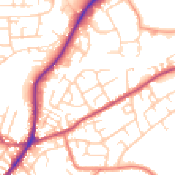 Daytime road noise heatmap for WF17 0EQ