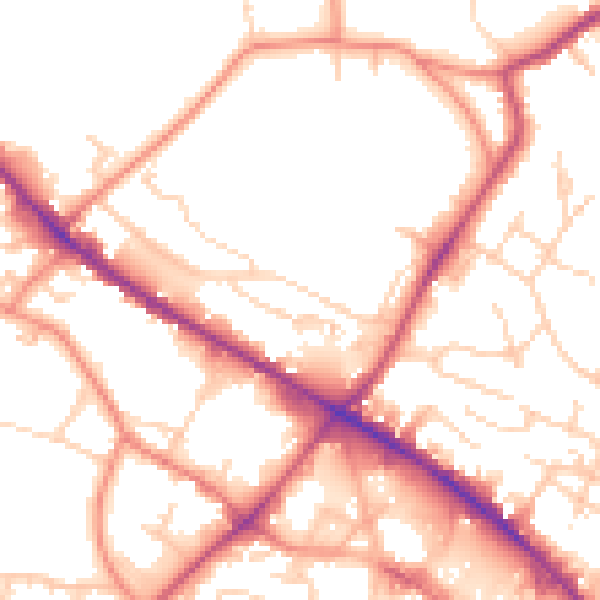 Daytime road noise heatmap for WF17 0HD