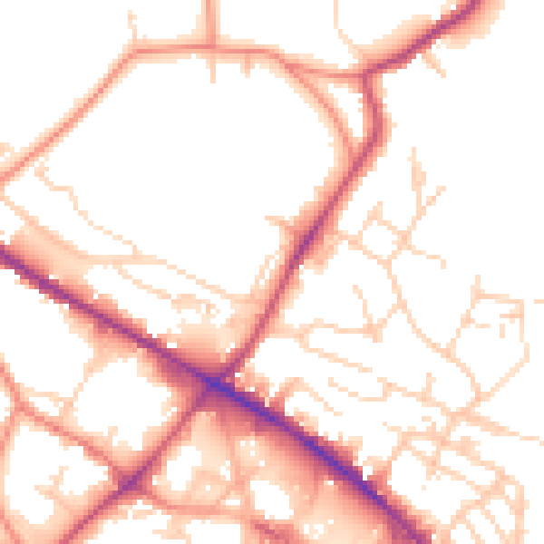 Daytime road noise heatmap for WF17 0HE