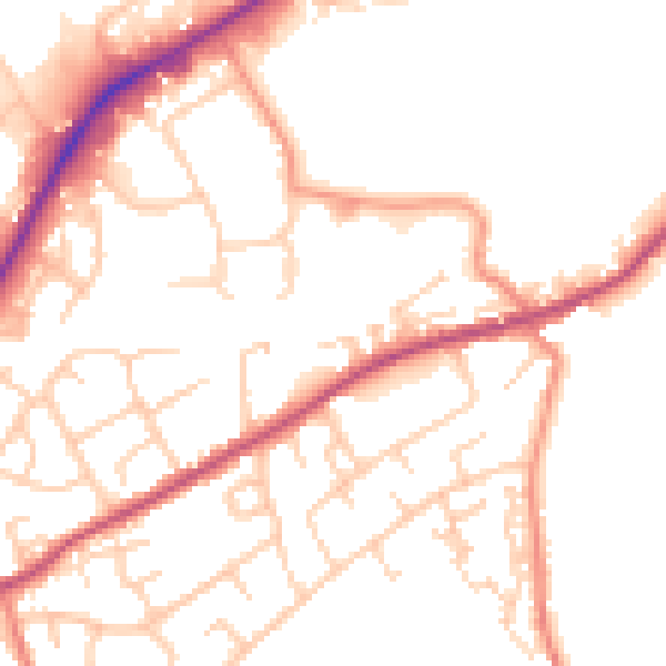 Daytime road noise heatmap for WF17 0HP