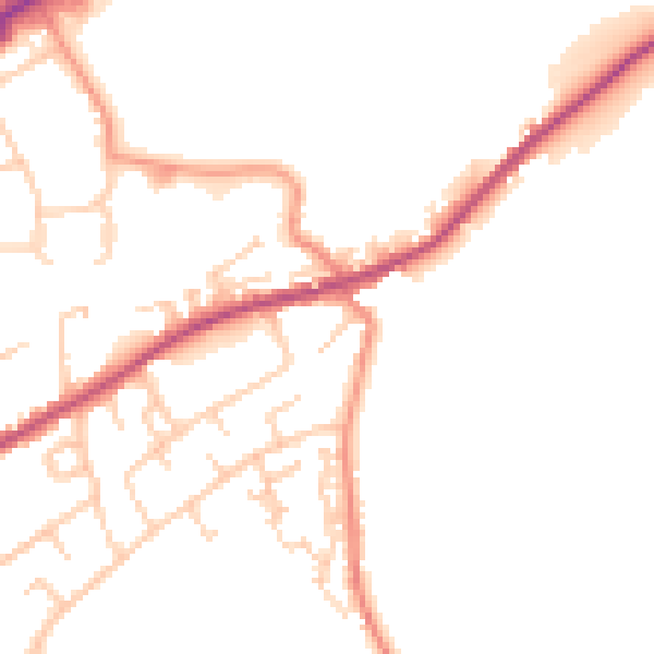 Daytime road noise heatmap for WF17 0JG