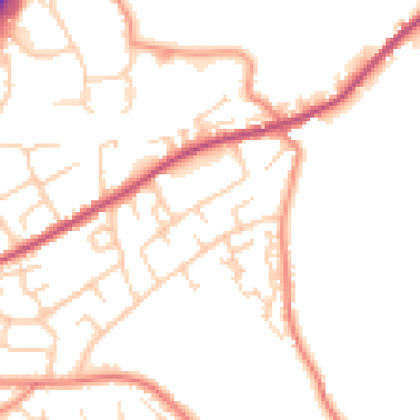 Daytime road noise heatmap for WF17 0JR