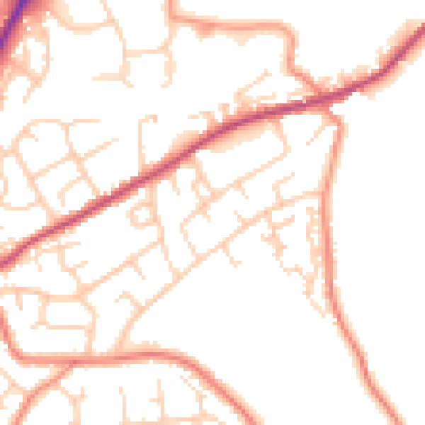Daytime road noise heatmap for WF17 0JT