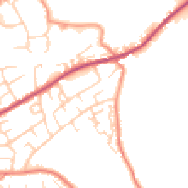 Daytime road noise heatmap for WF17 0JW