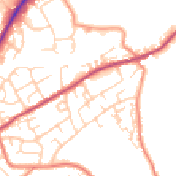 Daytime road noise heatmap for WF17 0JY