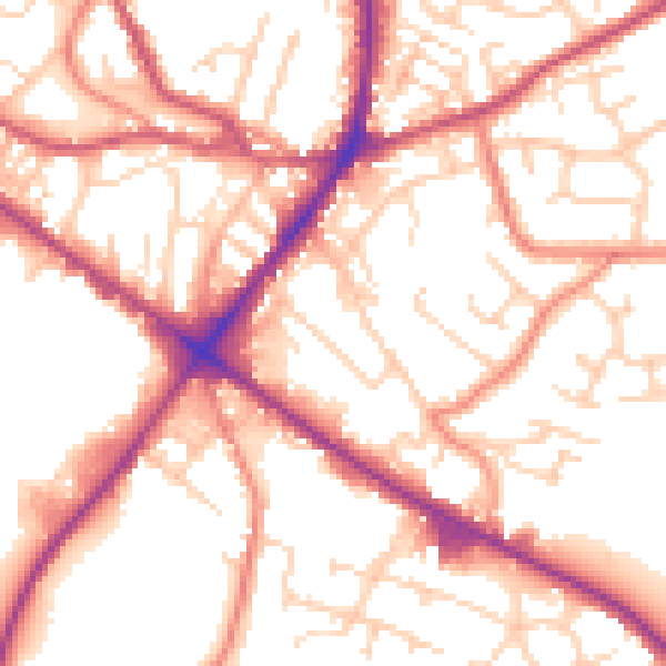 Daytime road noise heatmap for WF17 0ND
