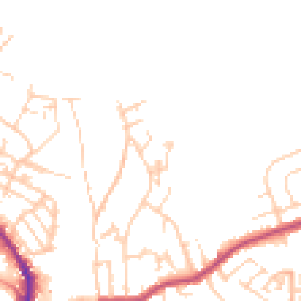 Daytime road noise heatmap for WF17 0PP