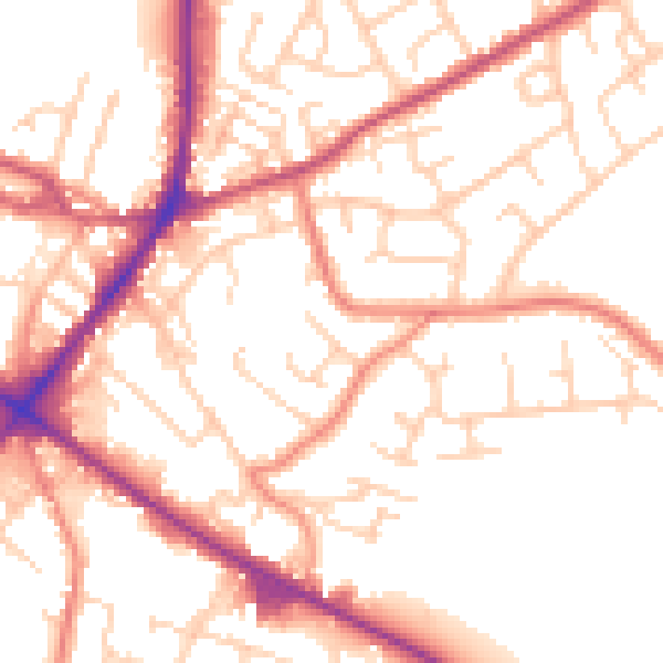 Daytime road noise heatmap for WF17 0QG