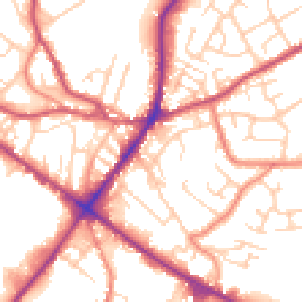 Daytime road noise heatmap for WF17 0QY