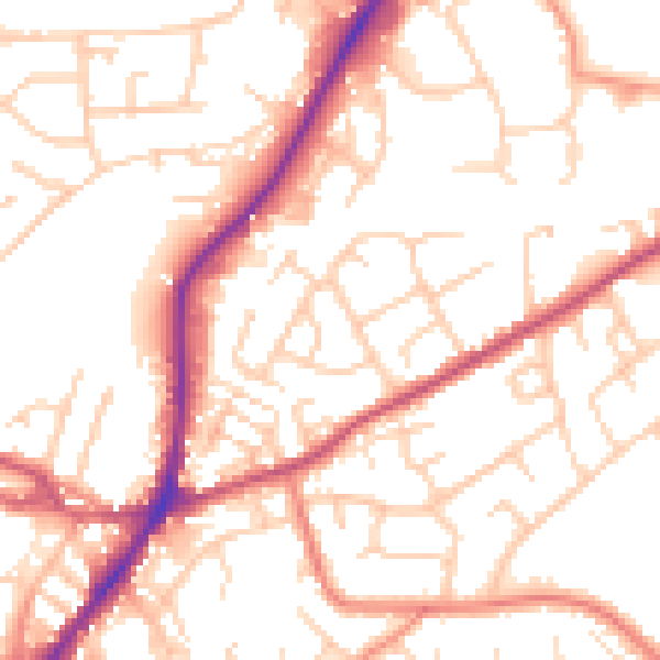 Daytime road noise heatmap for WF17 0RD