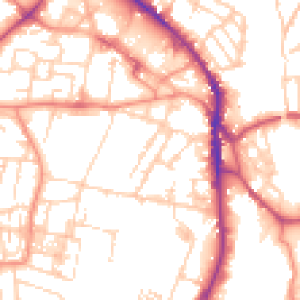 Daytime road noise heatmap for WF17 5AU