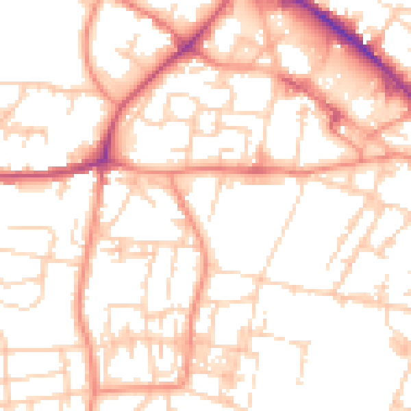 Daytime road noise heatmap for WF17 5BQ