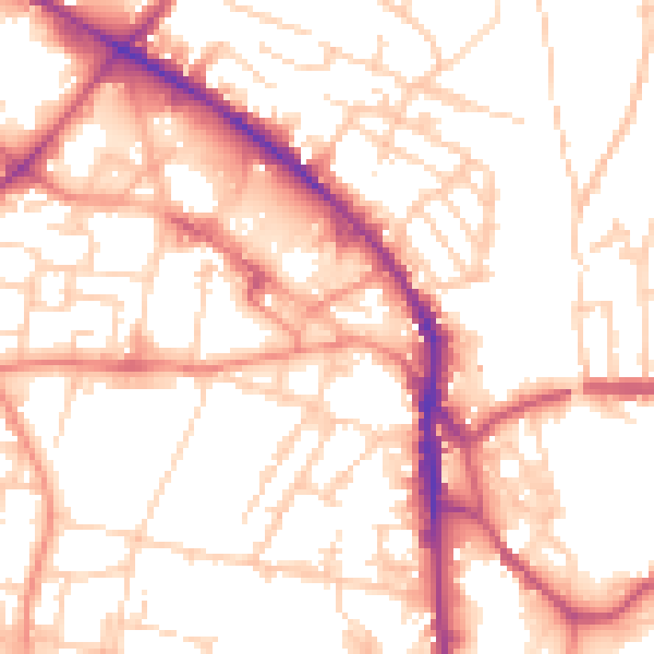 Daytime road noise heatmap for WF17 5HJ