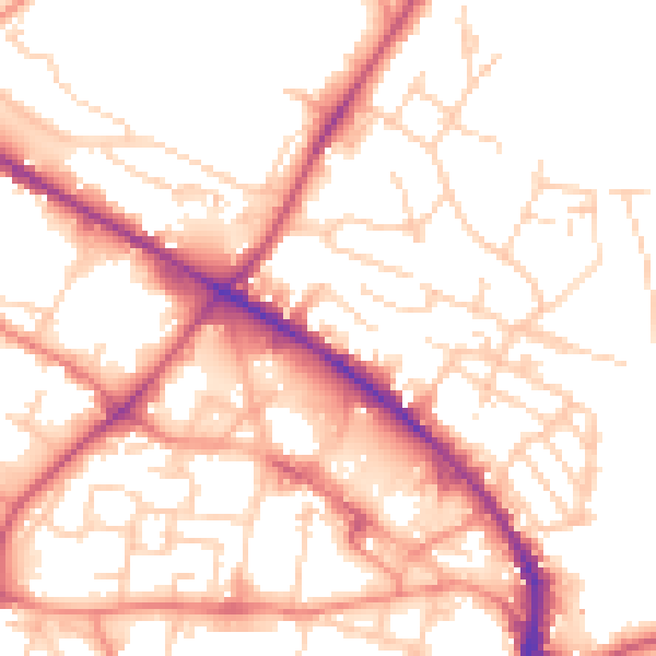 Daytime road noise heatmap for WF17 5LD