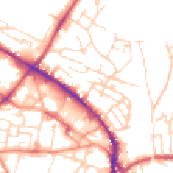Daytime road noise heatmap for WF17 5LP