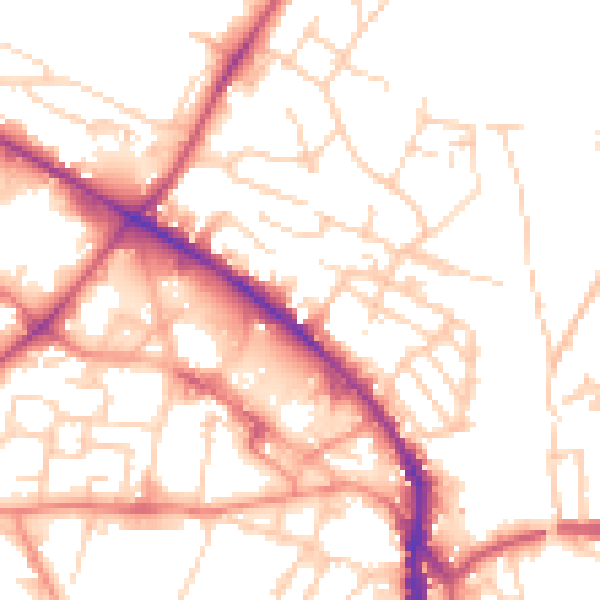 Daytime road noise heatmap for WF17 5LR