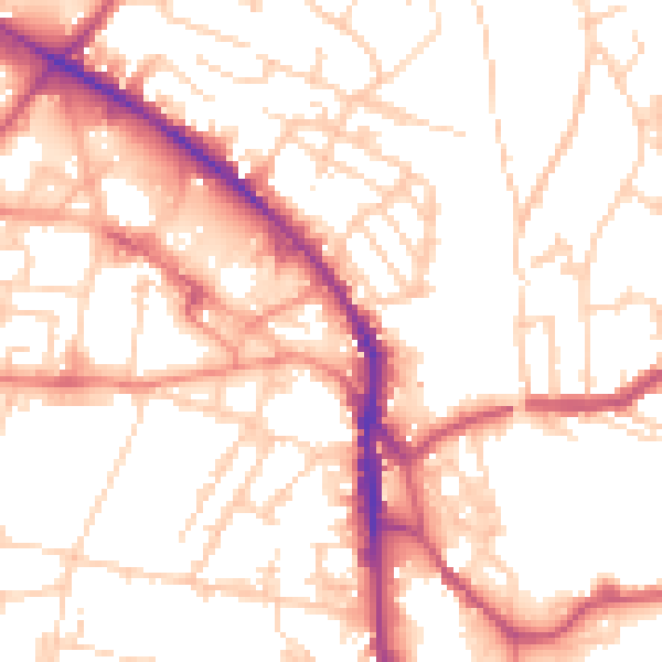 Daytime road noise heatmap for WF17 5LY