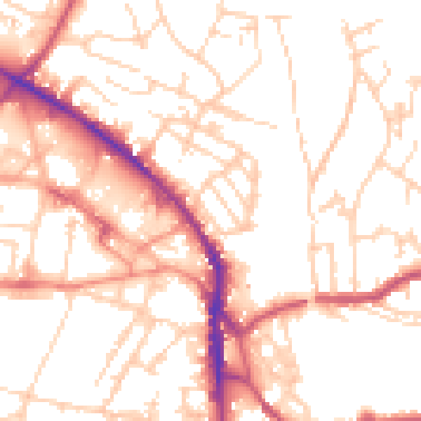 Daytime road noise heatmap for WF17 5NF