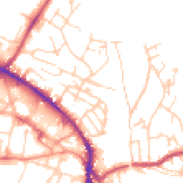 Daytime road noise heatmap for WF17 5NT