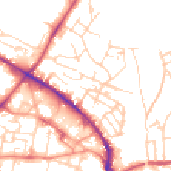 Daytime road noise heatmap for WF17 5PB