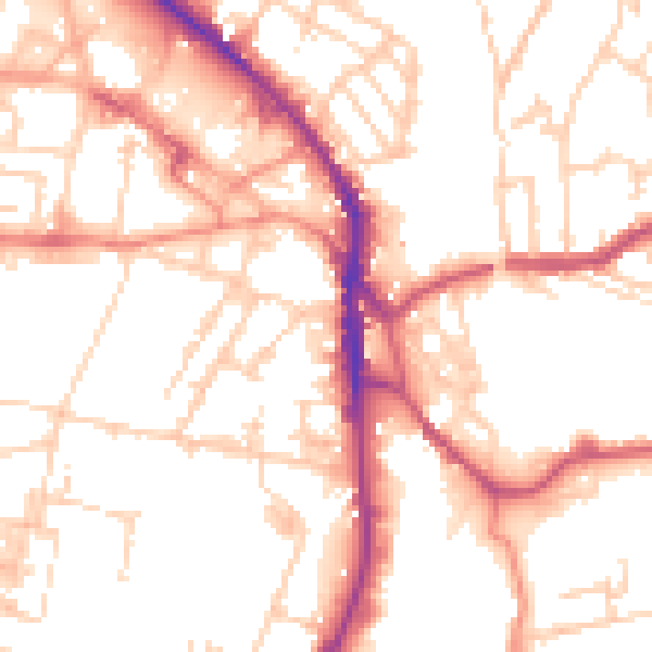 Daytime road noise heatmap for WF17 5PL