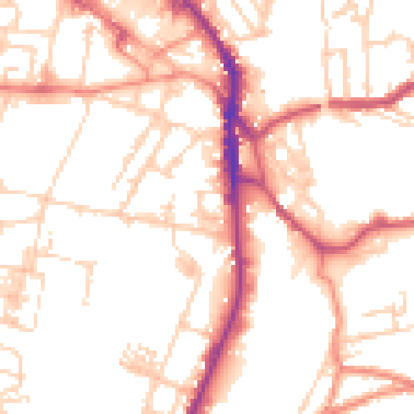 Daytime road noise heatmap for WF17 5PU