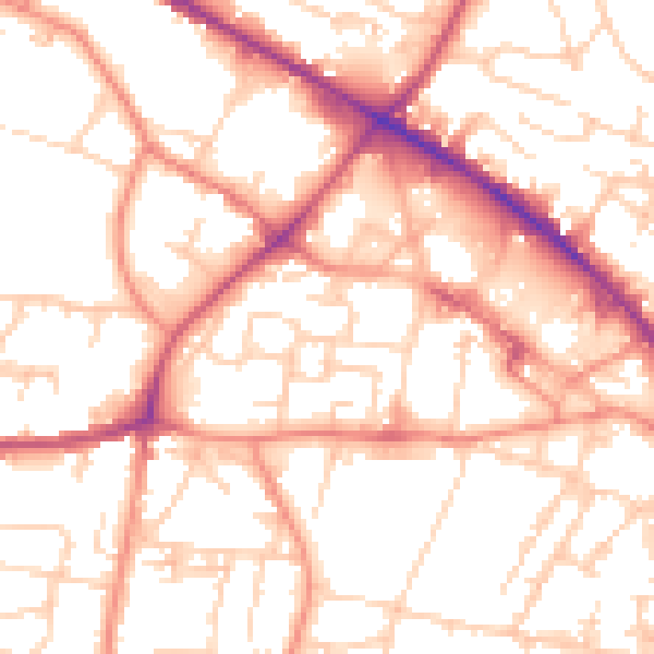 Daytime road noise heatmap for WF17 5QT