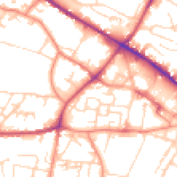 Daytime road noise heatmap for WF17 5RB