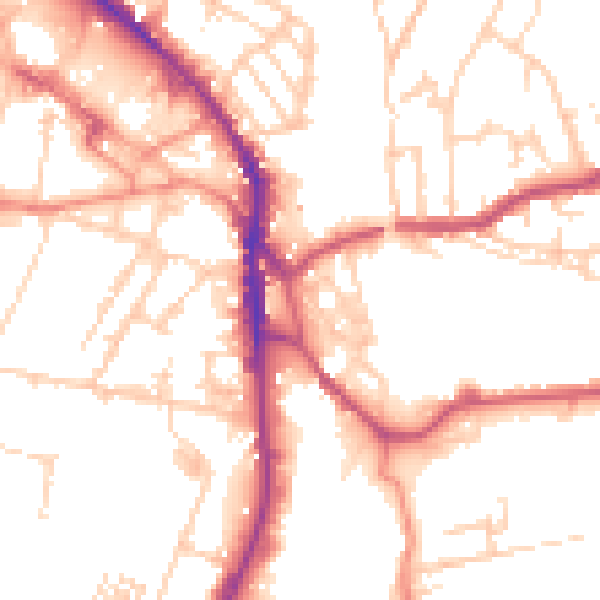 Daytime road noise heatmap for WF17 5SU