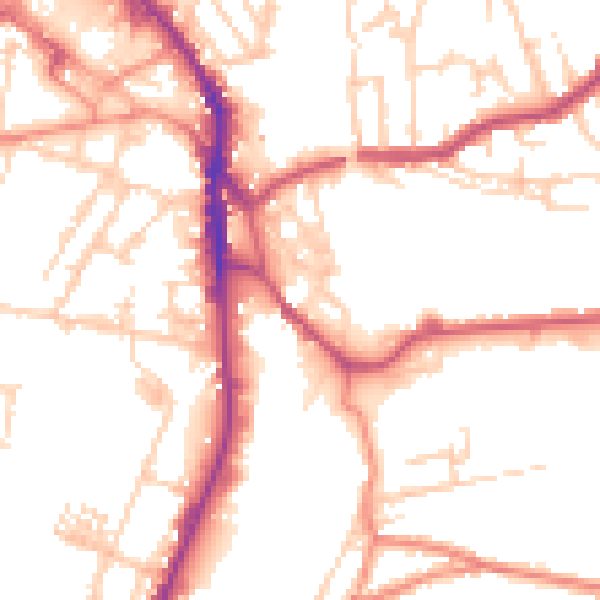 Daytime road noise heatmap for WF17 5SY