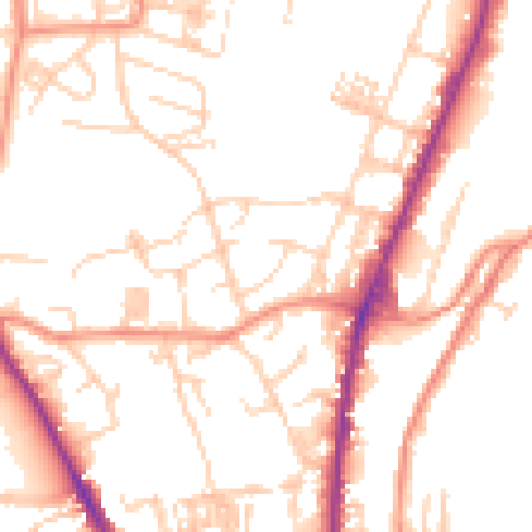 Daytime road noise heatmap for WF17 6AD