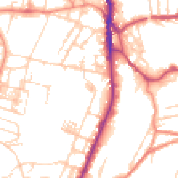 Daytime road noise heatmap for WF17 6AL