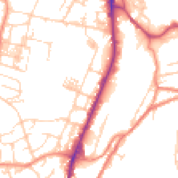 Daytime road noise heatmap for WF17 6BG