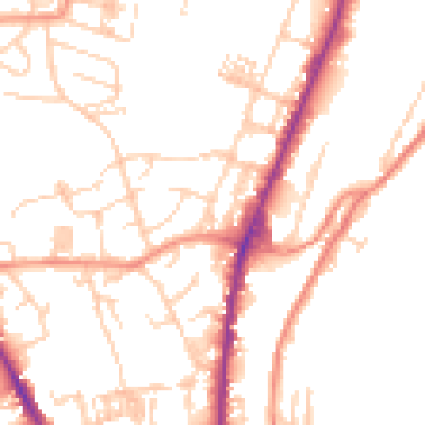 Daytime road noise heatmap for WF17 6BU