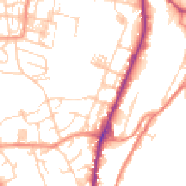 Daytime road noise heatmap for WF17 6BY