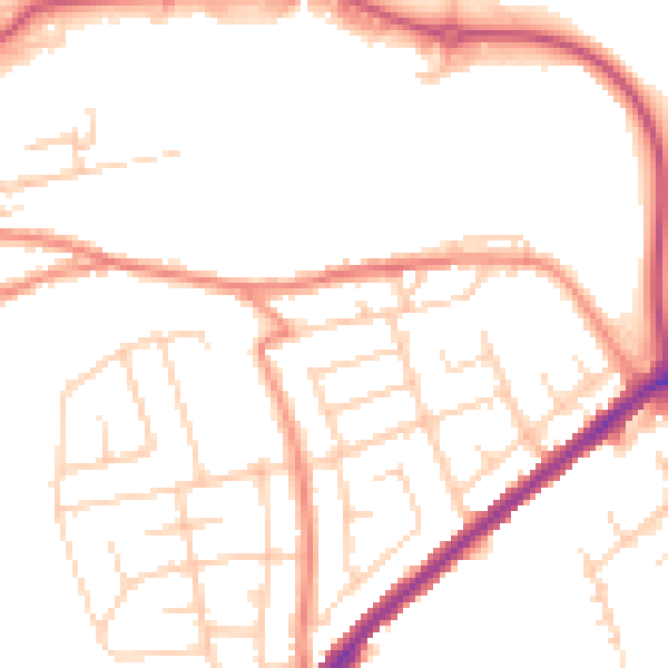 Daytime road noise heatmap for WF17 6DD