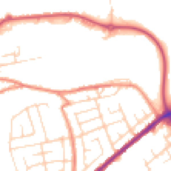 Daytime road noise heatmap for WF17 6DR