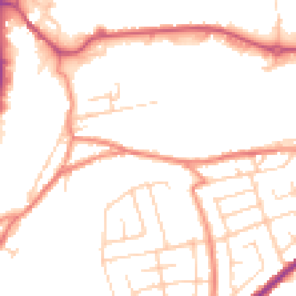 Daytime road noise heatmap for WF17 6DY
