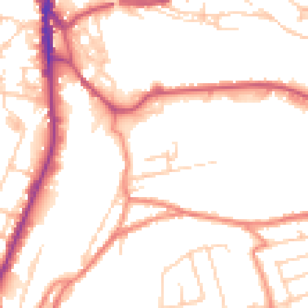 Daytime road noise heatmap for WF17 6EN
