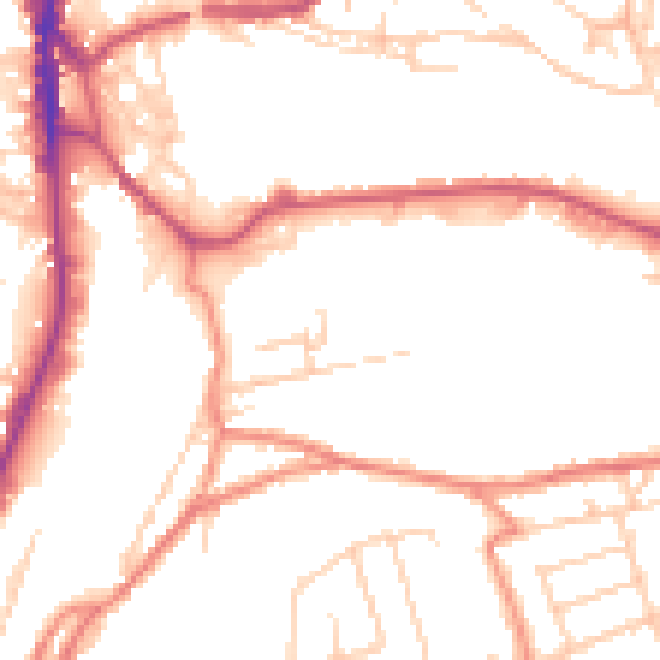 Daytime road noise heatmap for WF17 6EP