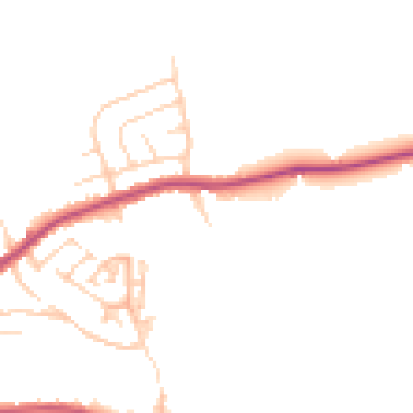 Daytime road noise heatmap for WF17 6EY