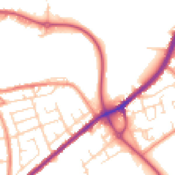 Daytime road noise heatmap for WF17 6FX