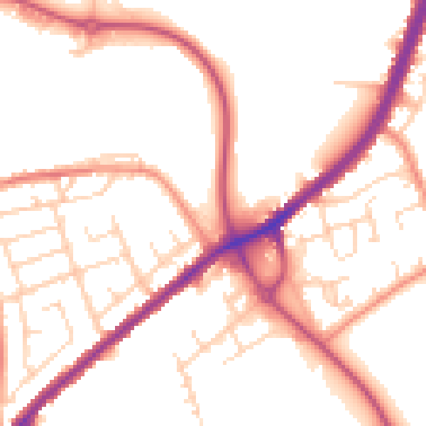 Daytime road noise heatmap for WF17 6FZ