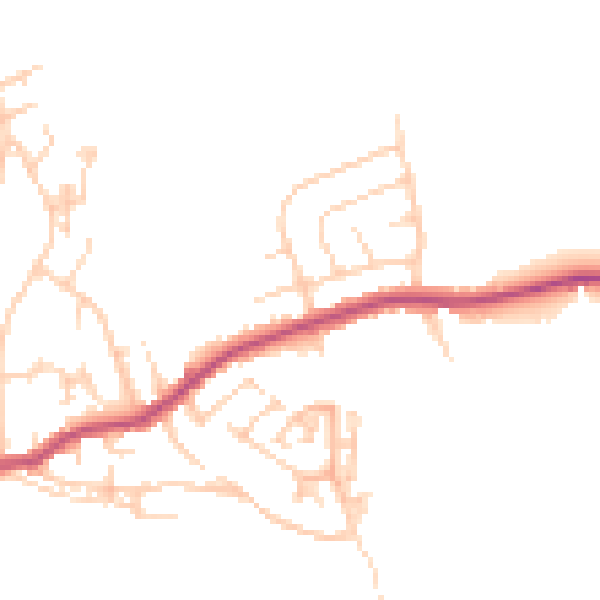 Daytime road noise heatmap for WF17 6HA