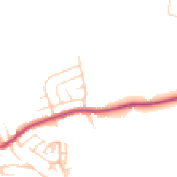 Daytime road noise heatmap for WF17 6HE