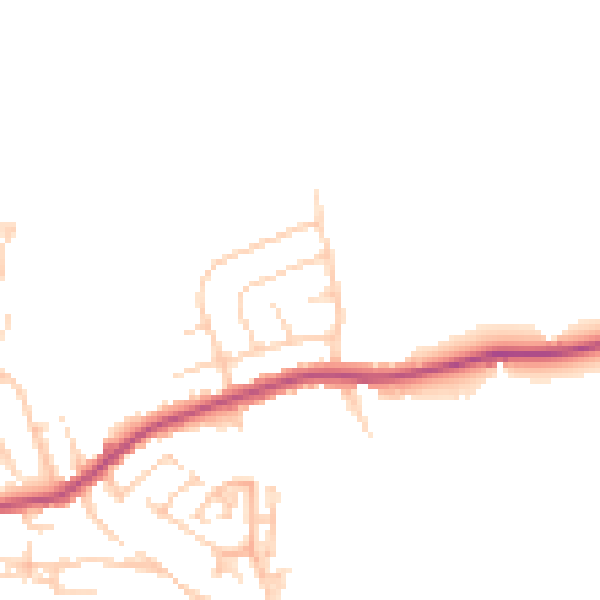 Daytime road noise heatmap for WF17 6HF