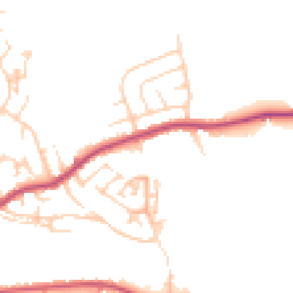 Daytime road noise heatmap for WF17 6HR